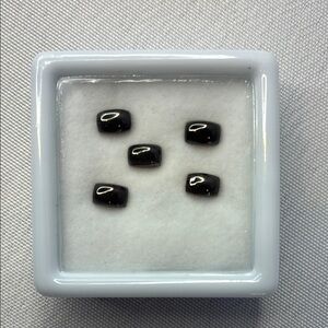 NWT Silver shungite loose gemstones cushion cut 6 X 4 mm jewelry making supplies